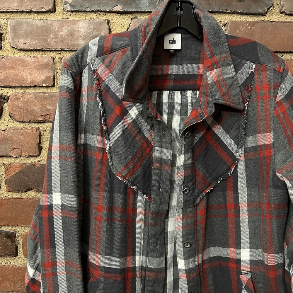 Cabi 4164 Tavern Dark Academia Autumn Plaid Long Sleeve Shirt - Picture 4 of 7